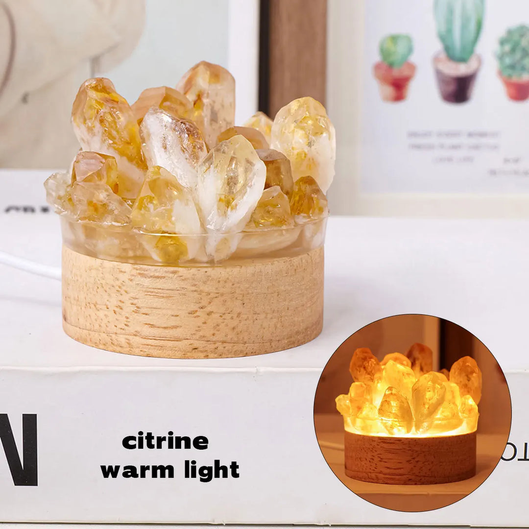 Besondere Geschenkidee: Handgefertigte Naturstein Kristalllampe, ideal als Feng Shui Wellness-Deko.