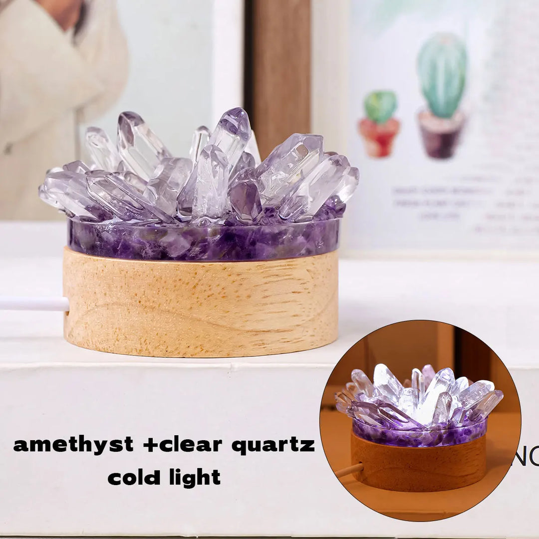 Glänzende Naturstein Kristalllampe, handgefertigt, fördert Feng Shui und Wellness für Ihr Zuhause.