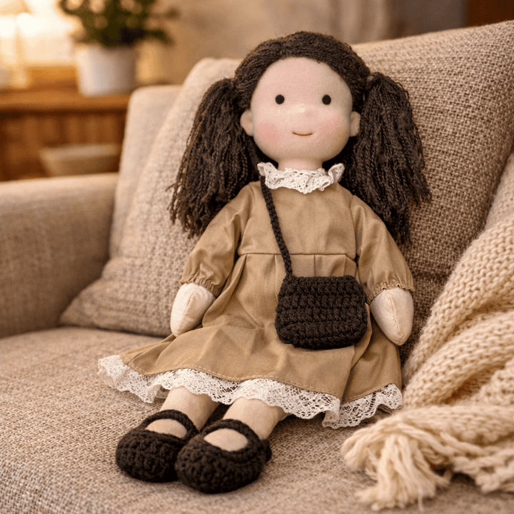 Waldorfpuppe zum Kuscheln, Spielen & Lernen, aus reiner, handverarbeiteter Baumwolle.