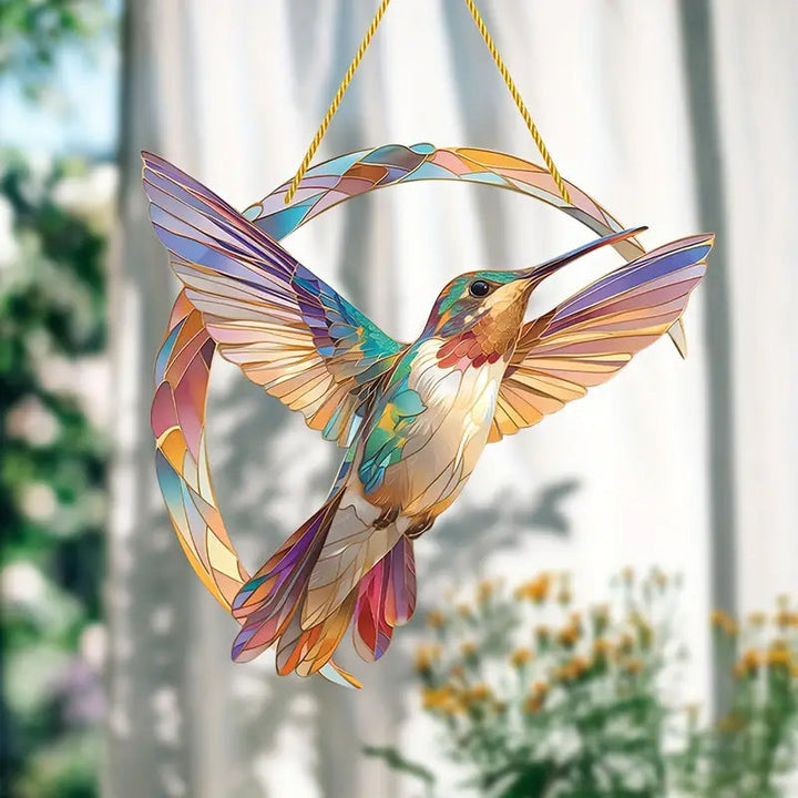 Dekorativer Kolibri Sonnenfänger aus Acryl als einzigartiges Wohnaccessoire & Fensterdekoration.