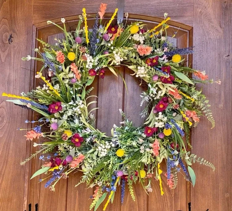 Handgemachter Wildblumenkranz aus Texas, wunderschöne Blumendeko und Geschenkidee für jede Gelegenheit.