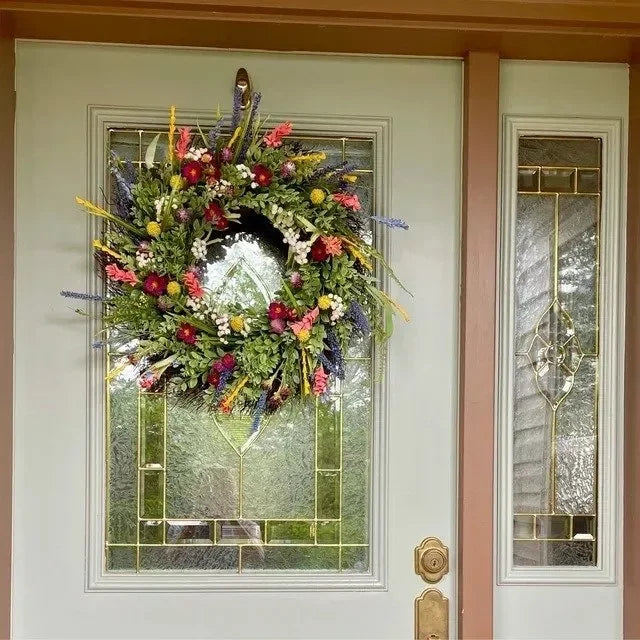 Frühlingshafter Wildblumenkranz, handgemacht in Texas, perfekte Blumendeko für Ihr Heim. Eine besondere Geschenkidee.