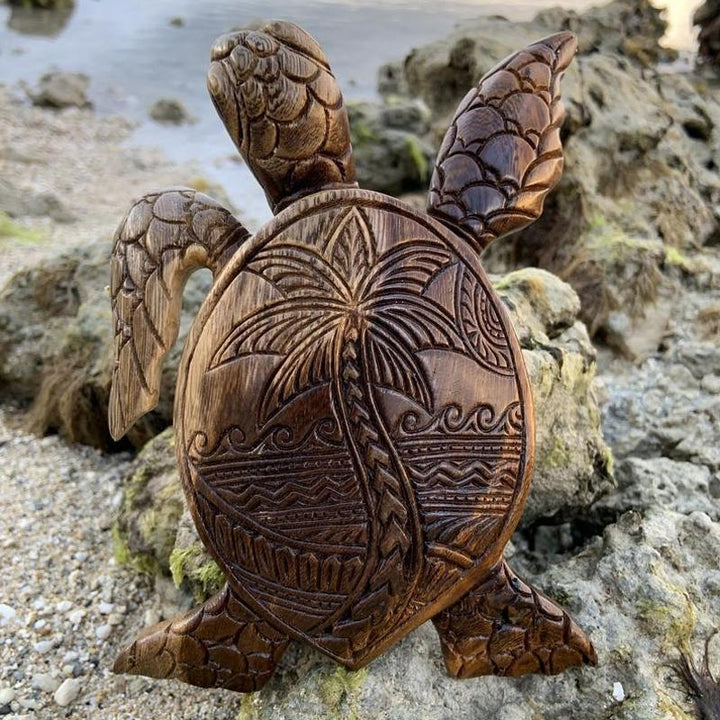 Spirituelles Hawaii-Schildkröten-Ornament aus Harz; Glücksbringer & Symbolik für Zuhause.