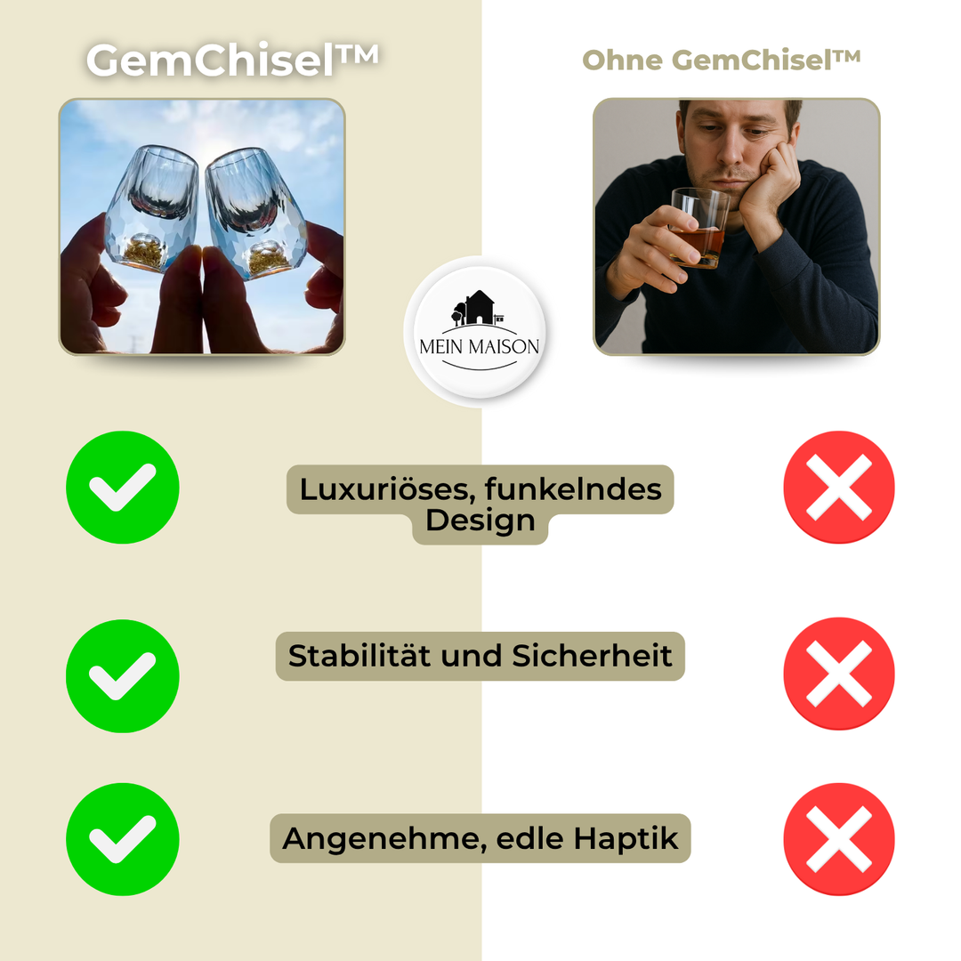 GemChisel Kristall-Schnapsglas, luxuriös und handgeschliffen, ein edles Stück Barzubehör.