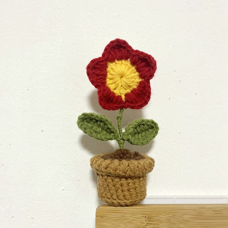Handgestrickte Blumen: Ewige Blütenpracht als einzigartige Blumendeko für Ihr Zuhause.