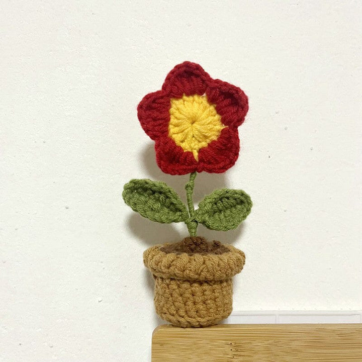 Handgestrickte Blumen: Ewige Blütenpracht als einzigartige Blumendeko für Ihr Zuhause.