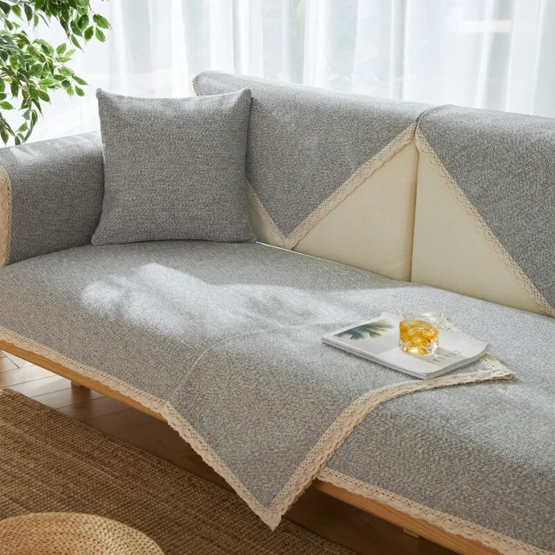 Ganzjähriger Sofabezug aus Baumwollleinen, handgewebt, schützt Ihr Sofa effektiv vor Abnutzung.