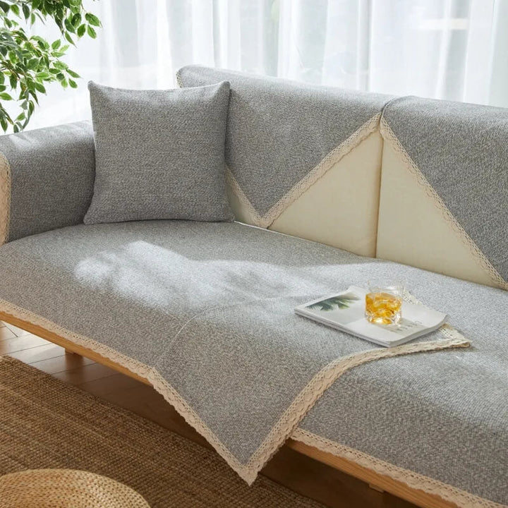 Ganzjähriger Sofabezug aus Baumwollleinen, handgewebt, schützt Ihr Sofa effektiv vor Abnutzung.