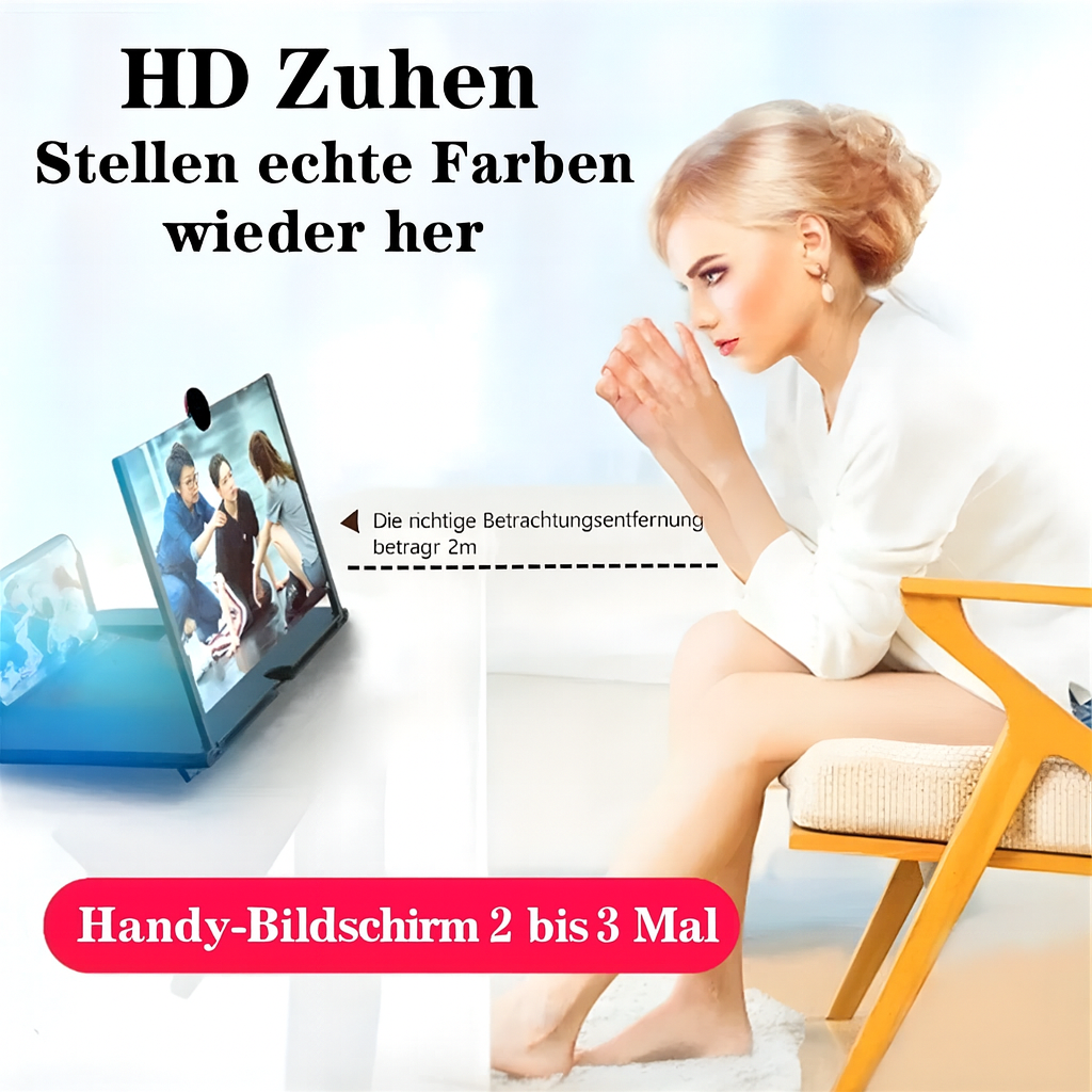 Universelle 3x HD Smartphone Lupe, faltbar und stromlos, ideal als mobiles Reise Zubehör für alle Handys.