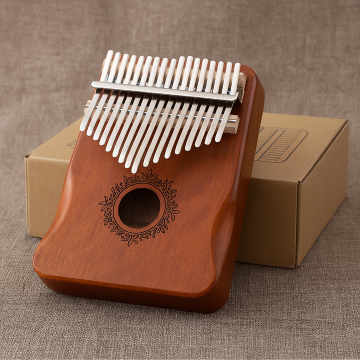 Kompakte Mahagoni Kalimba, 17 Tasten Daumenklavier; ideales Anfänger Musikinstrument; tragbar für unterwegs.