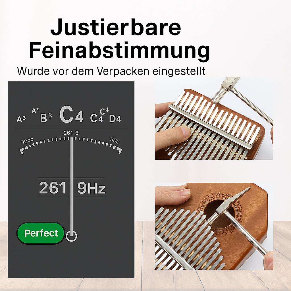 Elegantes Mahagoni Daumenklavier zur Klangtherapie; entspannende HarmonyThumb Kalimba; stressabbauendes Musikinstrument.