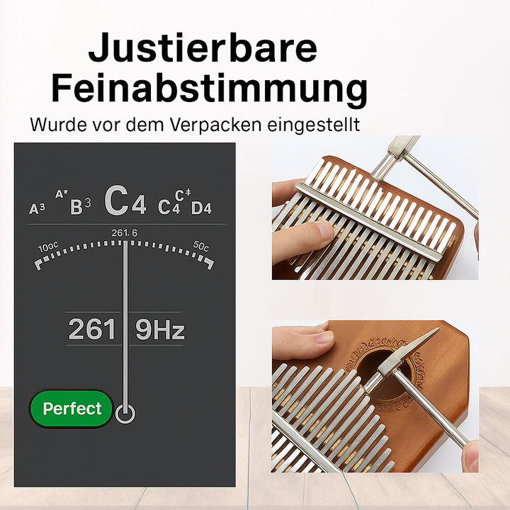 Elegantes Mahagoni Daumenklavier zur Klangtherapie; entspannende HarmonyThumb Kalimba; stressabbauendes Musikinstrument.