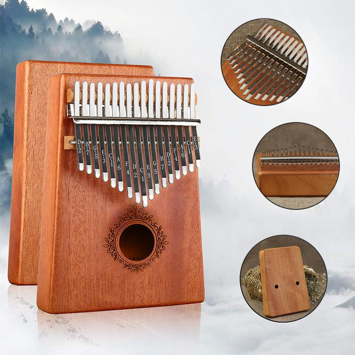 Authentische Mahagoni Kalimba; Daumenklavier für Entspannung und stressfreien Musikgenuss; einfach zu bedienen.