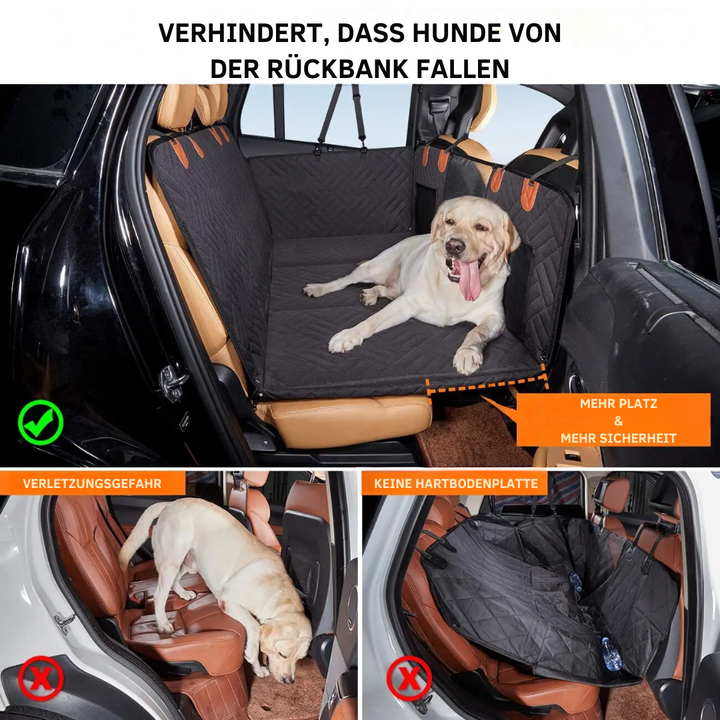 Wasserdichte Hartboden-Autositzerweiterung schützt den Autositz vor Schmutz und Kratzern – ideal für Hunde.