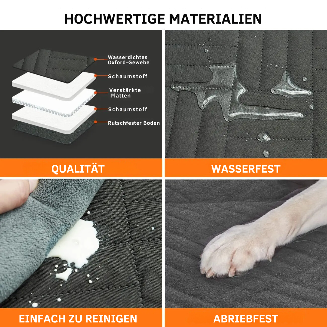 Ideal für lange Autofahrten: Hartboden-Autositzerweiterung bietet Hunden stabilen und bequemen Reisekomfort.