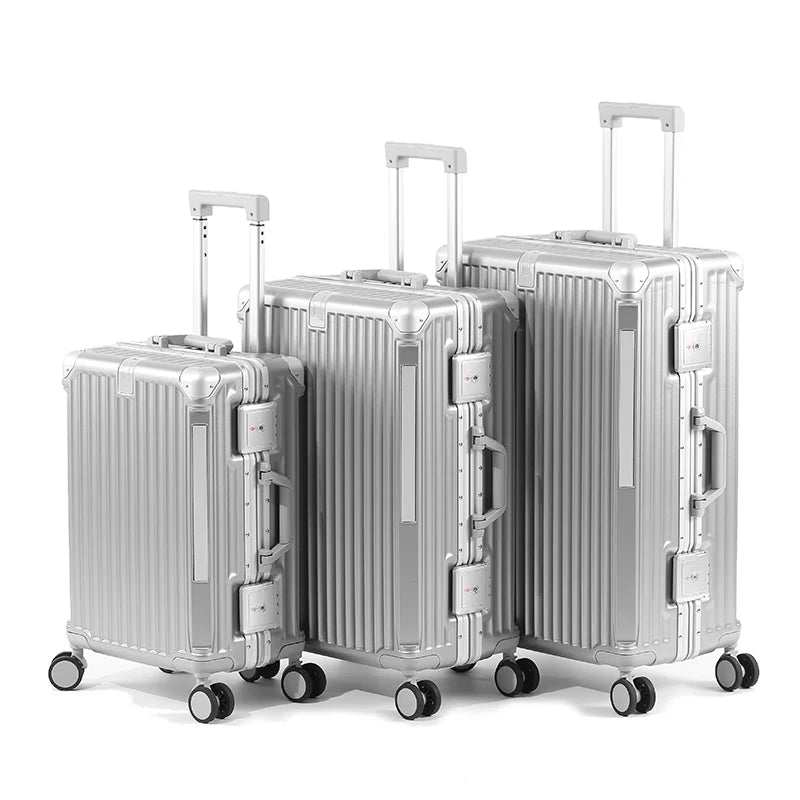 Stabiler Hartschalenkoffer mit Aluminiumrahmen und integriertem TSA-Schloss für optimalen Schutz Ihres Reisegepäcks.
