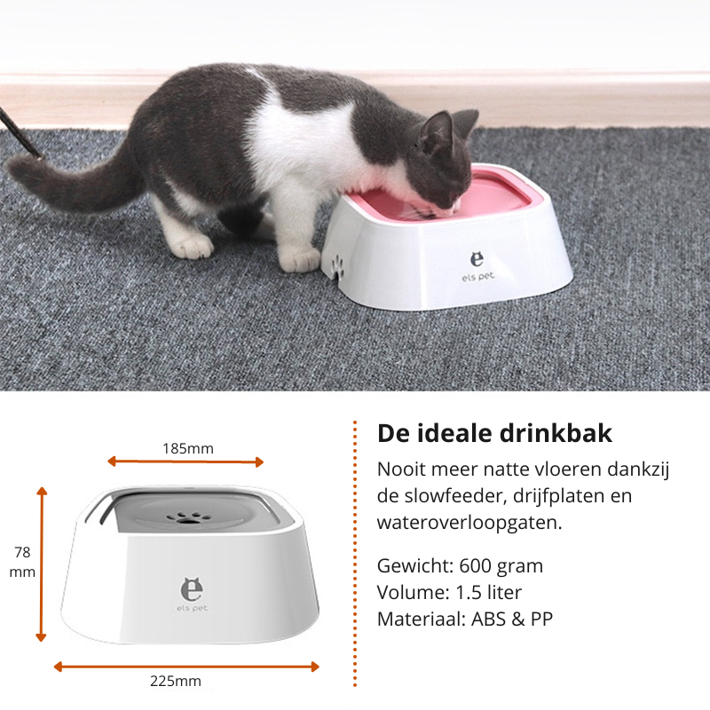 Robuster Anti-Spritz Trinknapf für Haustiere. Hält Wasser sauber, verhindert Spritzer & Verschütten.
