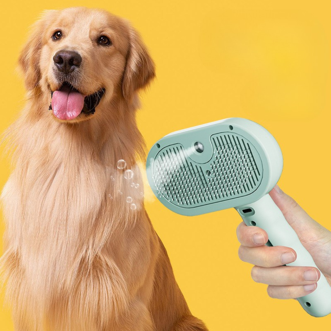 Haustier Dampfbürste gegen Haarausfall. Entfernt lose Haare sanft, fördert die Fellgesundheit bei Katze & Hund.