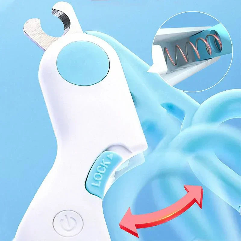 Professioneller Haustier Nageltrimmer mit heller LED, perfekt für dunkle Nägel von Hunden und Katzen.