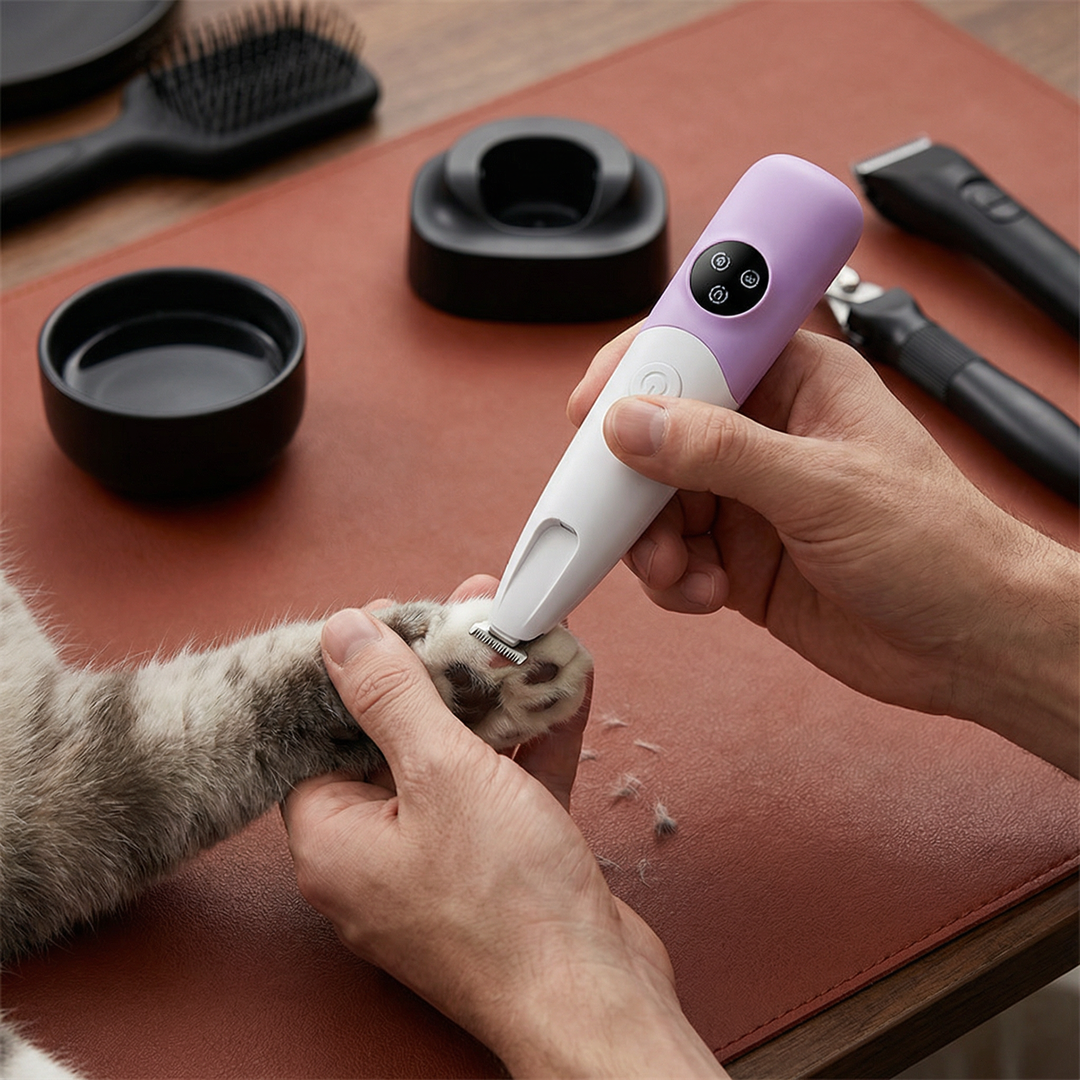 Spezieller Pfoten Trimmer für Hunde & Katzen, perfekt für die sanfte & leise Fellpflege zwischen den Ballen. Kabellos.