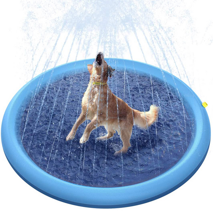 Großes Sprinklerkissen für Hunde und Kinder. Sorgt für stundenlangen Wasserspaß und Abkühlung.