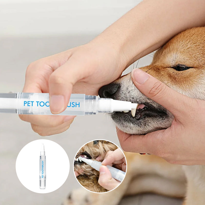 Haustier Zahnbürstenstift PetSmile für frischen Atem; weiße Zähne bei Hunden & Katzen; einfache Anwendung.