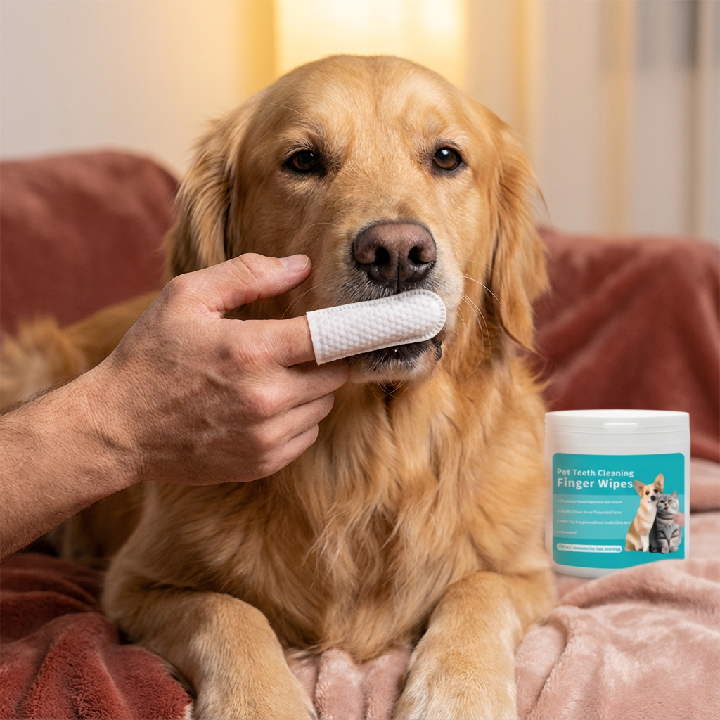 Haustier Zahnreinigungstücher für frischen Atem bei Hund & Katze. Effektive Mundhygiene & Plaqueentfernung.