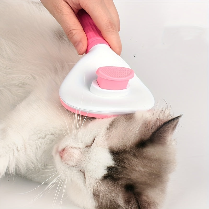 Innovative Haustierbürste FurFree Comb mit Ein-Klick-Reinigungsknopf für mühelose Haarentfernung.