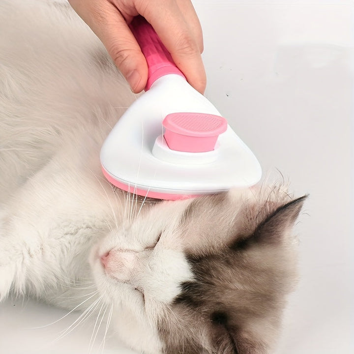 Innovative Haustierbürste FurFree Comb mit Ein-Klick-Reinigungsknopf für mühelose Haarentfernung.