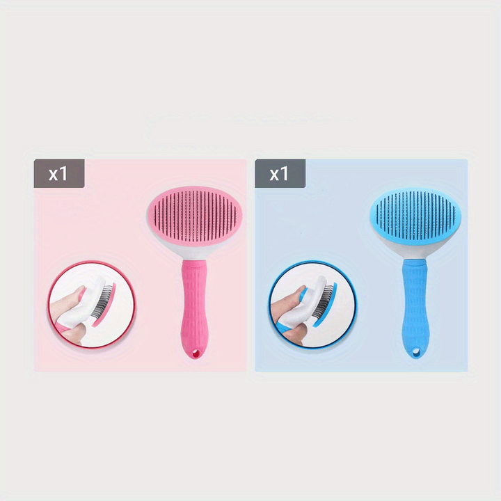 Die FurFree Comb Haustierbürste mit dem gesammelten, leicht zu entfernenden Tierfell nach der Pflege.
