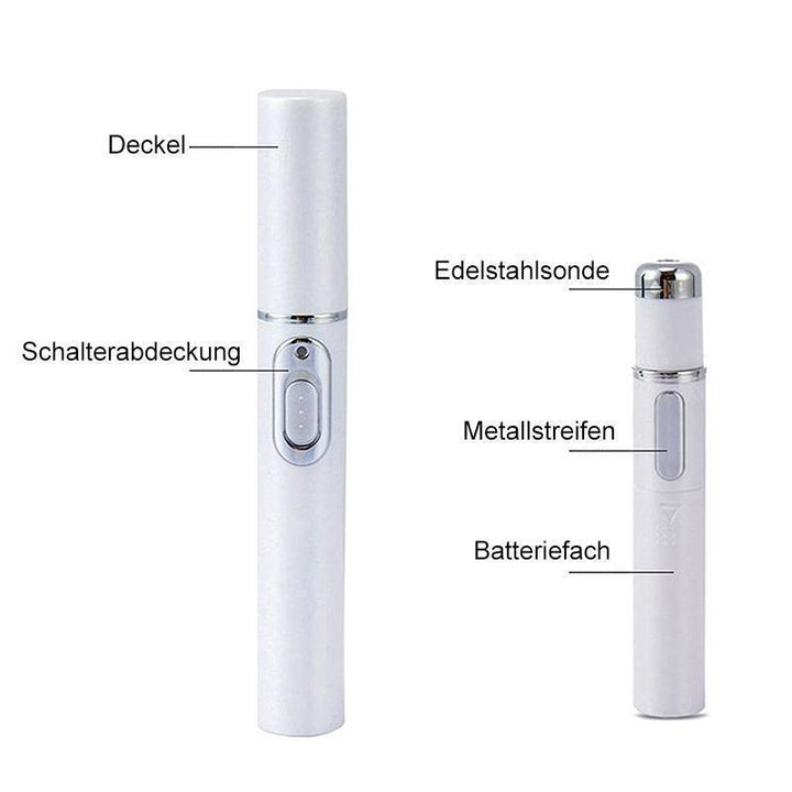 Hautpflege Laser-Stift auf einem Bein. Reduziert sichtbar Besenreiser & fördert die Hautstraffung.