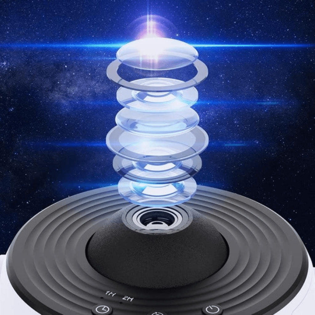 Sternenhimmel-Projektor mit 13 austauschbaren Galaxie-Discs für vielfältige Kosmos-Ansichten.