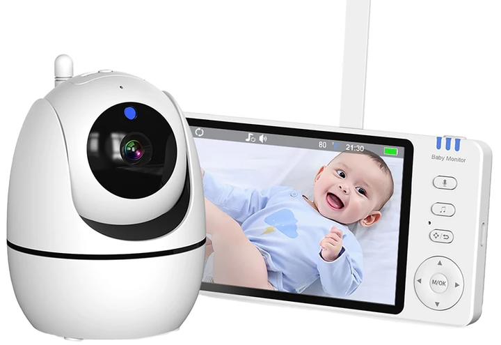 HD Video-Babyphone mit 5-Zoll Bildschirm und PTZ-Kamera für umfassende Baby-Überwachung.