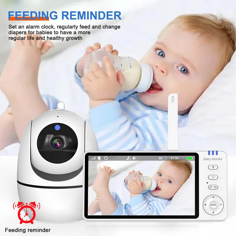 PTZ-Babykamera mit Nachtsichtfunktion und Zoom für detaillierte Sicht auf das schlafende Baby.
