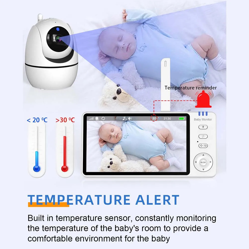 Sicheres Video-Babyphone mit Zwei-Wege-Audio für beruhigende Kommunikation mit dem Baby.