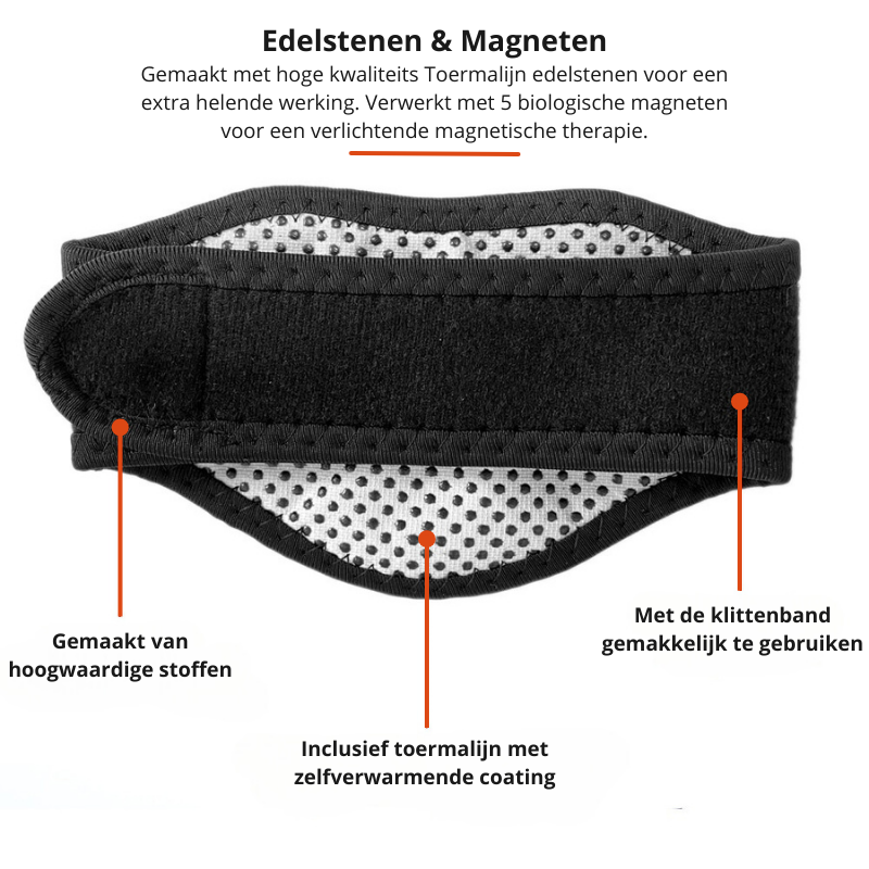 HeatRelief Nackenstütze, schwarz, mit integrierten Magneten für Entspannung & Gesundheit.