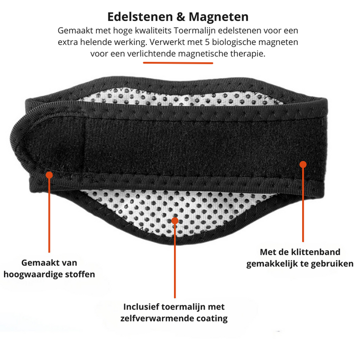 HeatRelief Nackenstütze, schwarz, mit integrierten Magneten für Entspannung & Gesundheit.