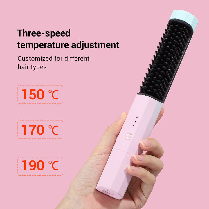 Ergonomische, elektrische Glättbürste für bequemes Styling. Ideal für glattes, gepflegtes Haar mit Frizz-Kontrolle.