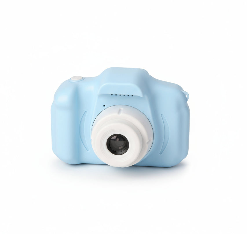 Hellblaue Kinder Digitalkamera zum Festhalten von Abenteuern. Ideal als Geschenk für kreative Kinder.