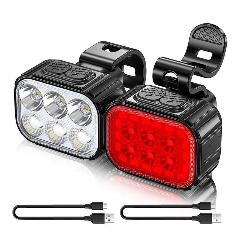 LED-Fahrradbeleuchtungs-Set: Helles Front- & Rücklicht für Damen & Herren. Wasserdicht & sicher im Straßenverkehr.