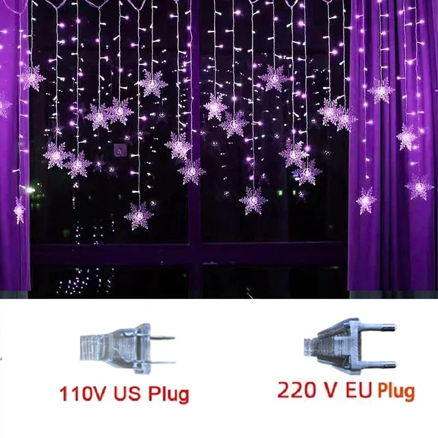 Lichterkette mit 3,2m LED Schneeflocken, vielseitige Weihnachtsdeko für innen & außen.