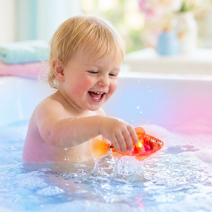 Pädagogische LED Schwimmfische fördern spielerisch die Sinne; sicheres, leuchtendes Badewannen Spielzeug für Kids.