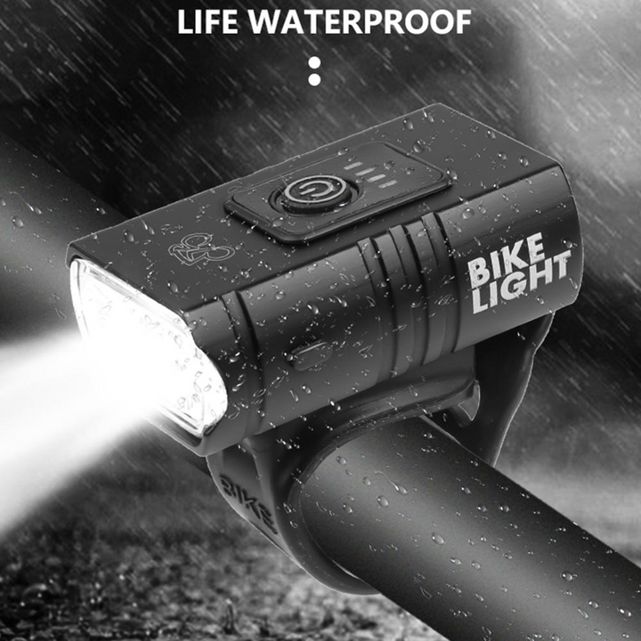 Sicheres Fahrrad Frontlicht für optimale Sichtbarkeit. Helles, wasserdichtes LED-Licht, USB wiederaufladbar.