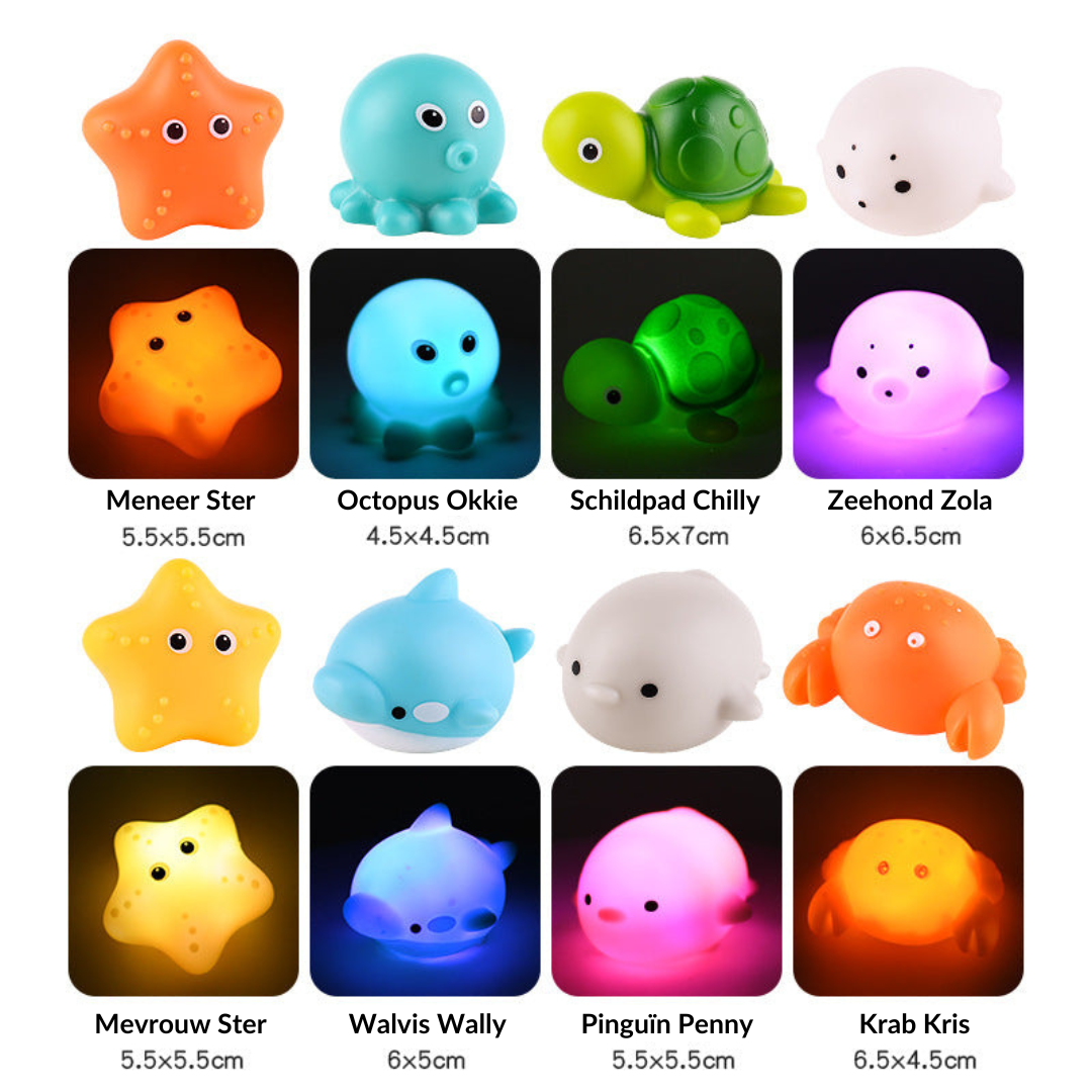 Originelles Geschenk: leuchtendes Badewannen-Spielzeug mit LED, bringt Freude und Farbe in jedes Kinderbad.