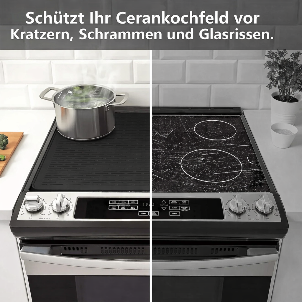 ThermaGuard Küchenmatte: Verlängert Lebensdauer des Kochfelds, bietet zusätzlichen praktischen Raum.