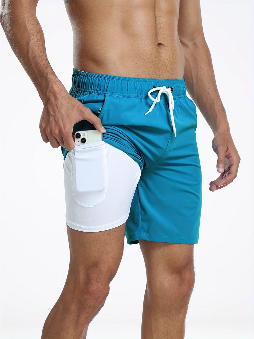 Stylische Herren Boardshorts mit Handytasche, perfekt für Sommer & Wassersport.