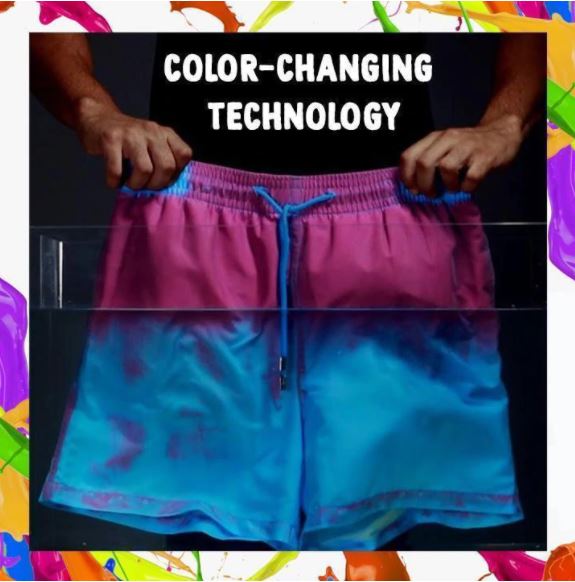 Bequeme farbwechselnde Badeshorts für Herren & Jungen; schnelltrocknende Schwimmhose für aktiven Wasserspaß.