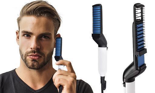 Elektrischer Stylingkamm für Männerbart & Haar: Bartglätter Herren mit Ionentechnologie.