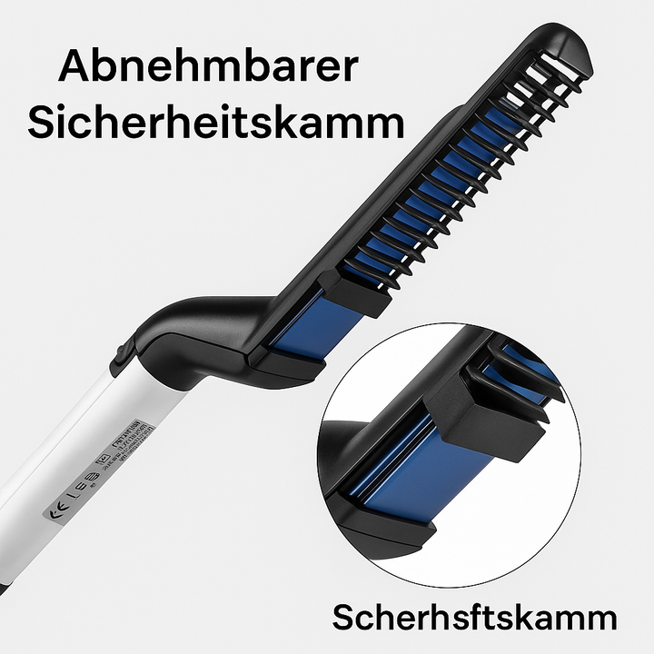 Schnelles & schonendes Glätten mit dem Herren Haarglätter & Bartglätter. Anti-Frizz Effekt.