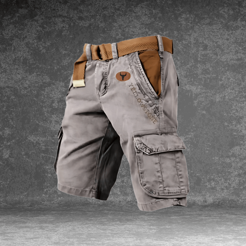 Herren Cargo Shorts MAVERICK in Beige, bequem & funktional, mit vielen praktischen Taschen für Outdoor & Freizeit.